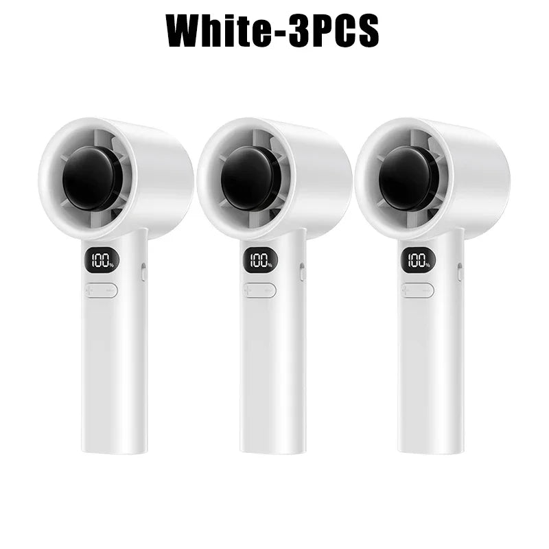 Portable USB Rechargeable Turbo Fan Mini Handheld Display Readout Fan for Outdoor Use Perfect Gift for Kids Car & Girlfriend - Fullshopping