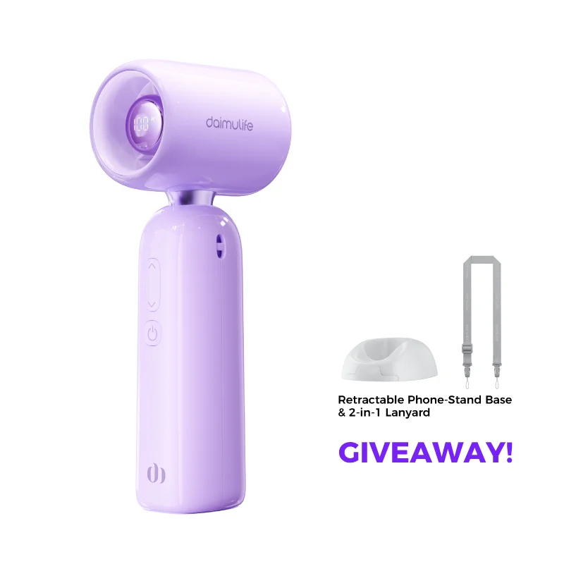 High Speed Handheld Fan 1-100 Stepless Speed Adjustment, Portable Turbo Fan 3 IN 1 Rechargeable Fans 90° Foldable ﻿ - Fullshopping