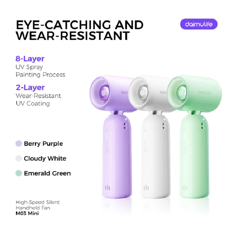 High Speed Handheld Fan 1-100 Stepless Speed Adjustment, Portable Turbo Fan 3 IN 1 Rechargeable Fans 90° Foldable ﻿ - Fullshopping