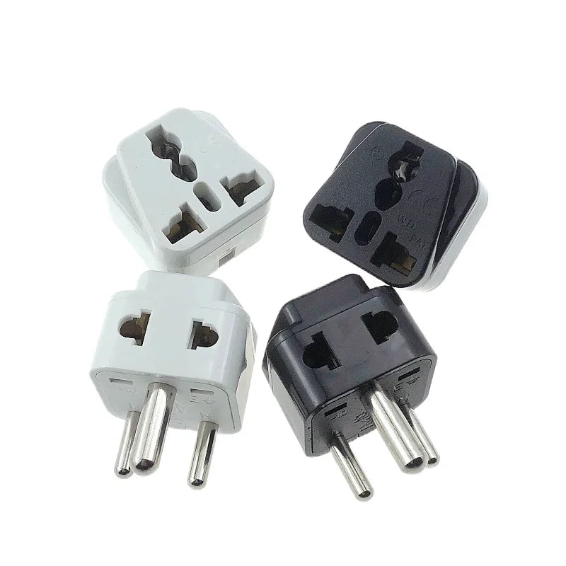 2 in 1 South Africa ZA India IN Plug Adapter Universal Converter Travel Power Plug 3 pins round AC adaptor Plug Type D - Fullshopping