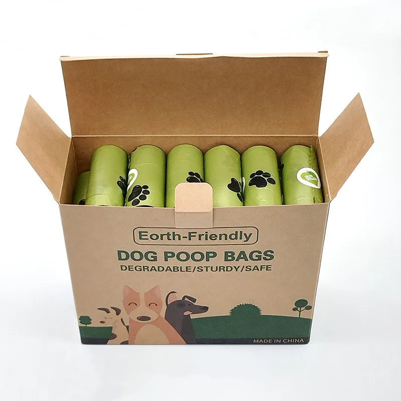 New Pet Biodegradable Trash Bag Dog Poop Bags Bulk Biobase Scented Poo Bag Degradable Cat Waste Bags Dog Poop Dispenser Gifts - Fullshopping