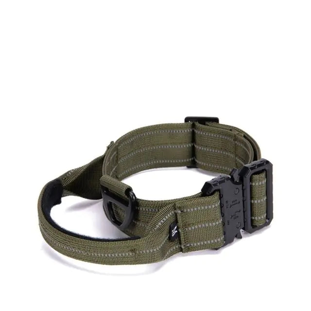 Tactical Reflective Nylon Dog Collar with Leash & Harness - Fullshopping