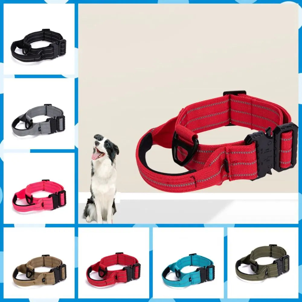 Tactical Reflective Nylon Dog Collar with Leash & Harness - Fullshopping