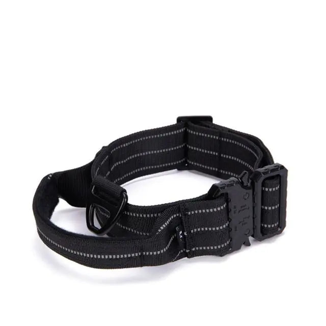 Tactical Reflective Nylon Dog Collar with Leash & Harness - Fullshopping