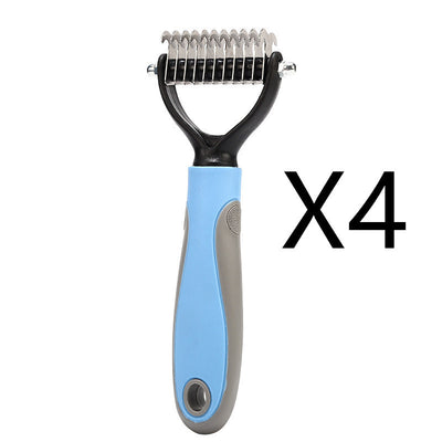 Stainless Double-sided Pet Brush Hair Removal Comb Grooming Dematting Dog Grooming Shedding Tools - Fullshopping