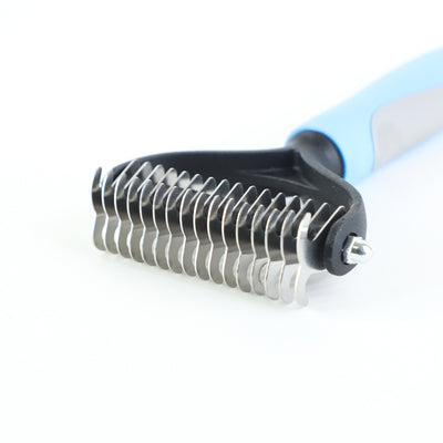 Stainless Double-sided Pet Brush Hair Removal Comb Grooming Dematting Dog Grooming Shedding Tools - Fullshopping