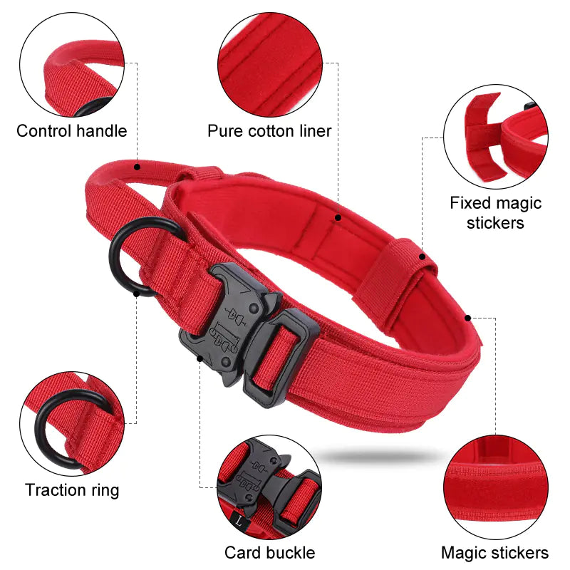 Adjustable Tactical Dog Collar and Leash Set for Training - Fullshopping