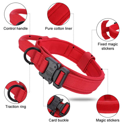 Adjustable Tactical Dog Collar and Leash Set for Training - Fullshopping