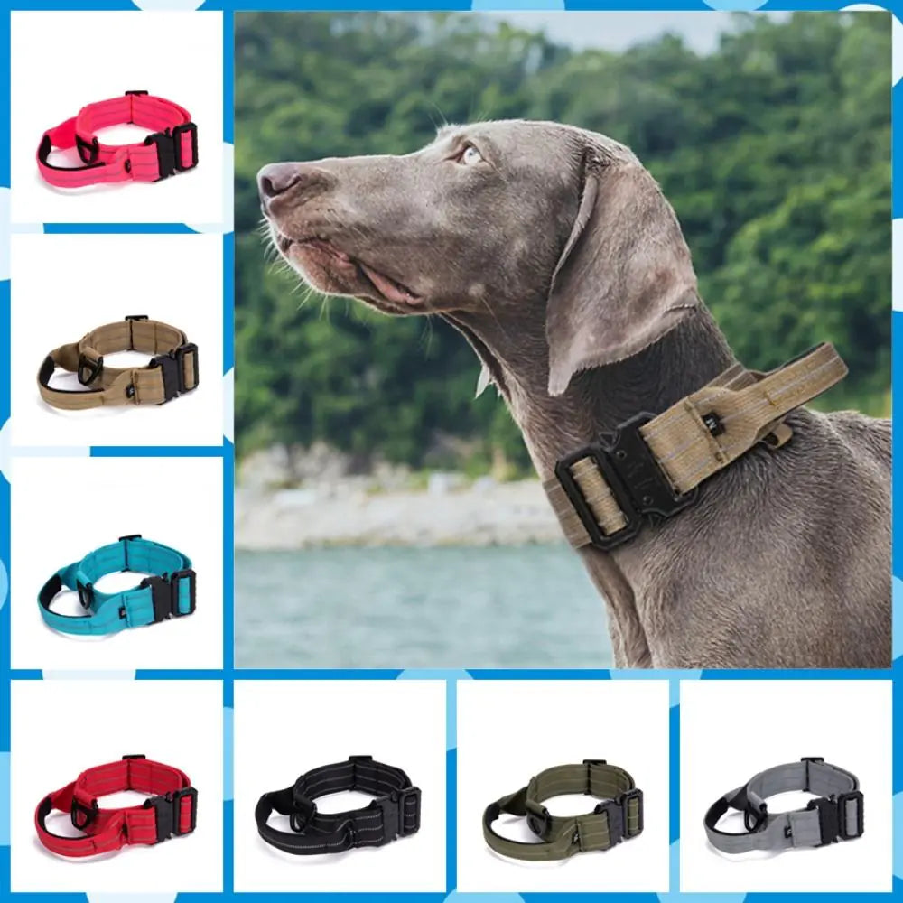 Tactical Reflective Nylon Dog Collar with Leash & Harness - Fullshopping