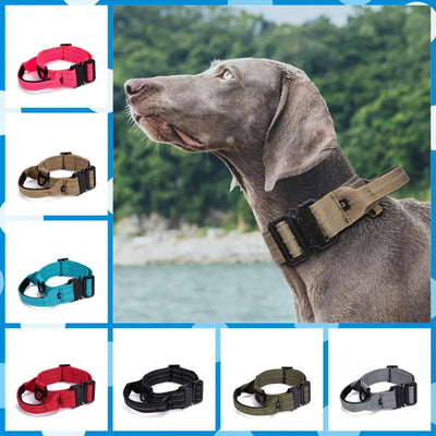 Tactical Reflective Nylon Dog Collar with Leash & Harness - Fullshopping