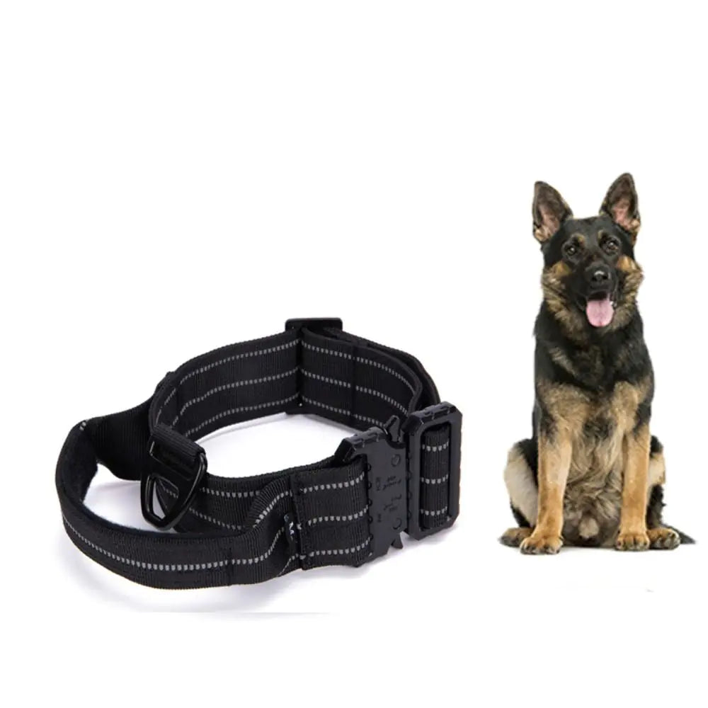 Tactical Reflective Nylon Dog Collar with Leash & Harness - Fullshopping