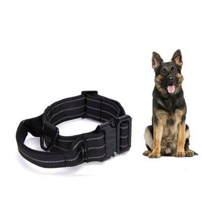 Tactical Reflective Nylon Dog Collar with Leash & Harness - Fullshopping