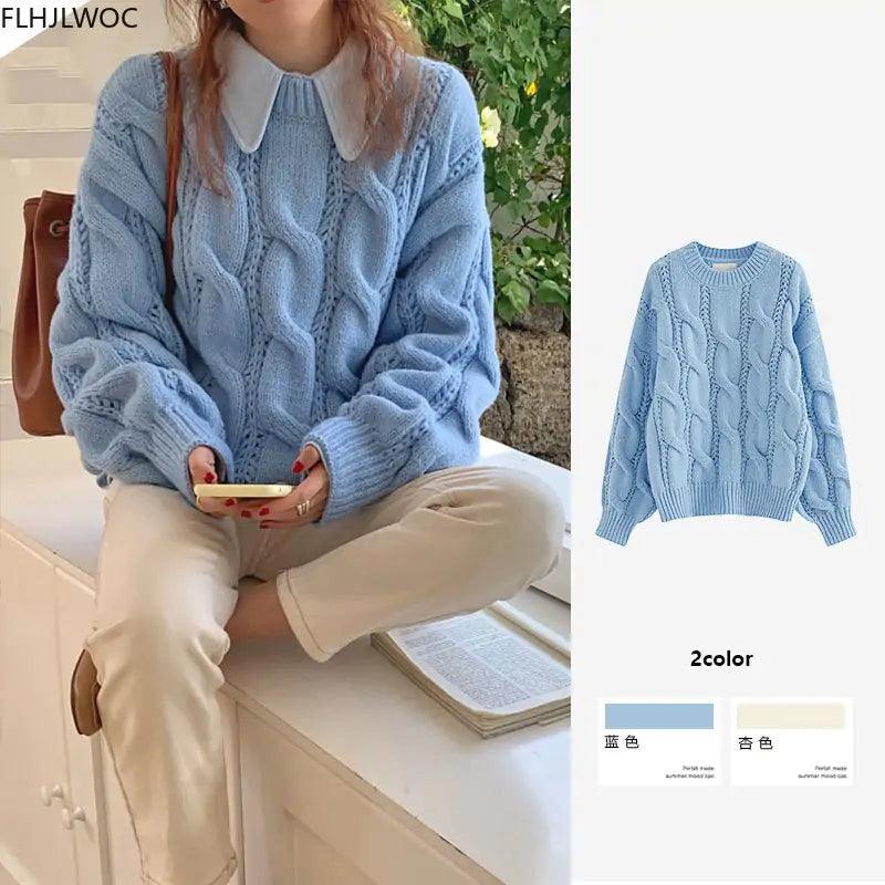 Women Fashion Knitted Pullovers Sweaters - fullshopping