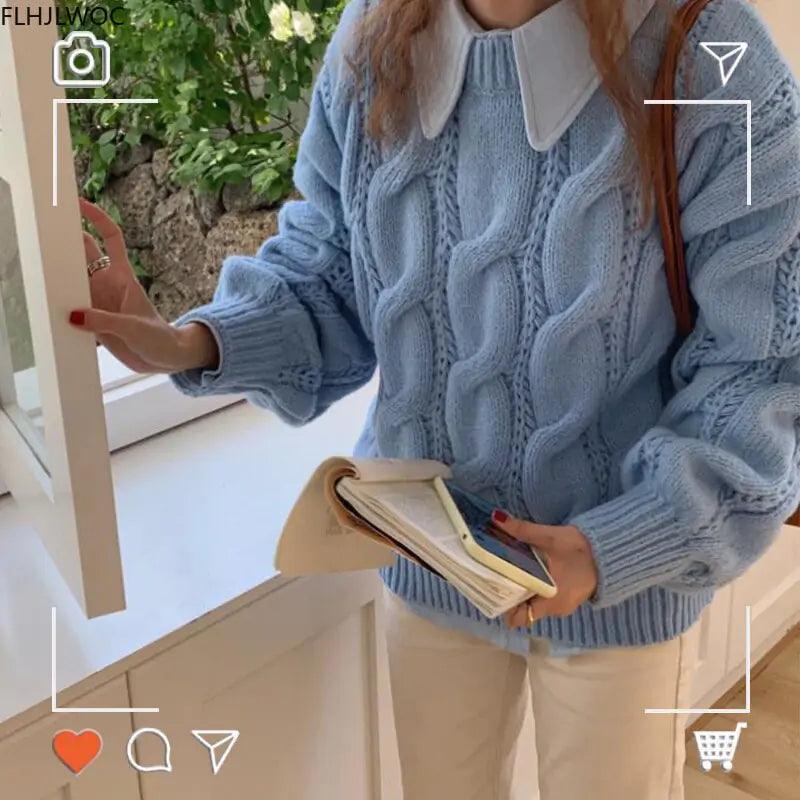 Women Fashion Knitted Pullovers Sweaters - fullshopping